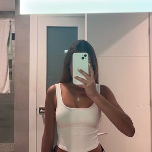 Wild Fable White Ribbed Tank Top